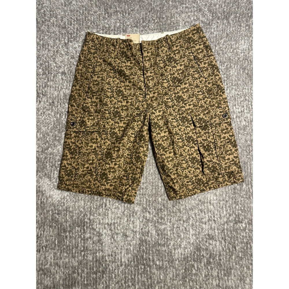 Levis Men's Cargo Shorts 32 Green Camo Utility Hiking Outdoors Trail New